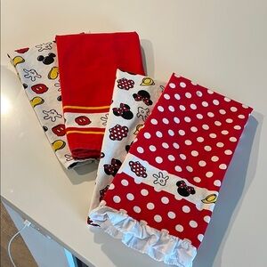 Disney Red and White Kitchen Linens with Mickey Mouse Design